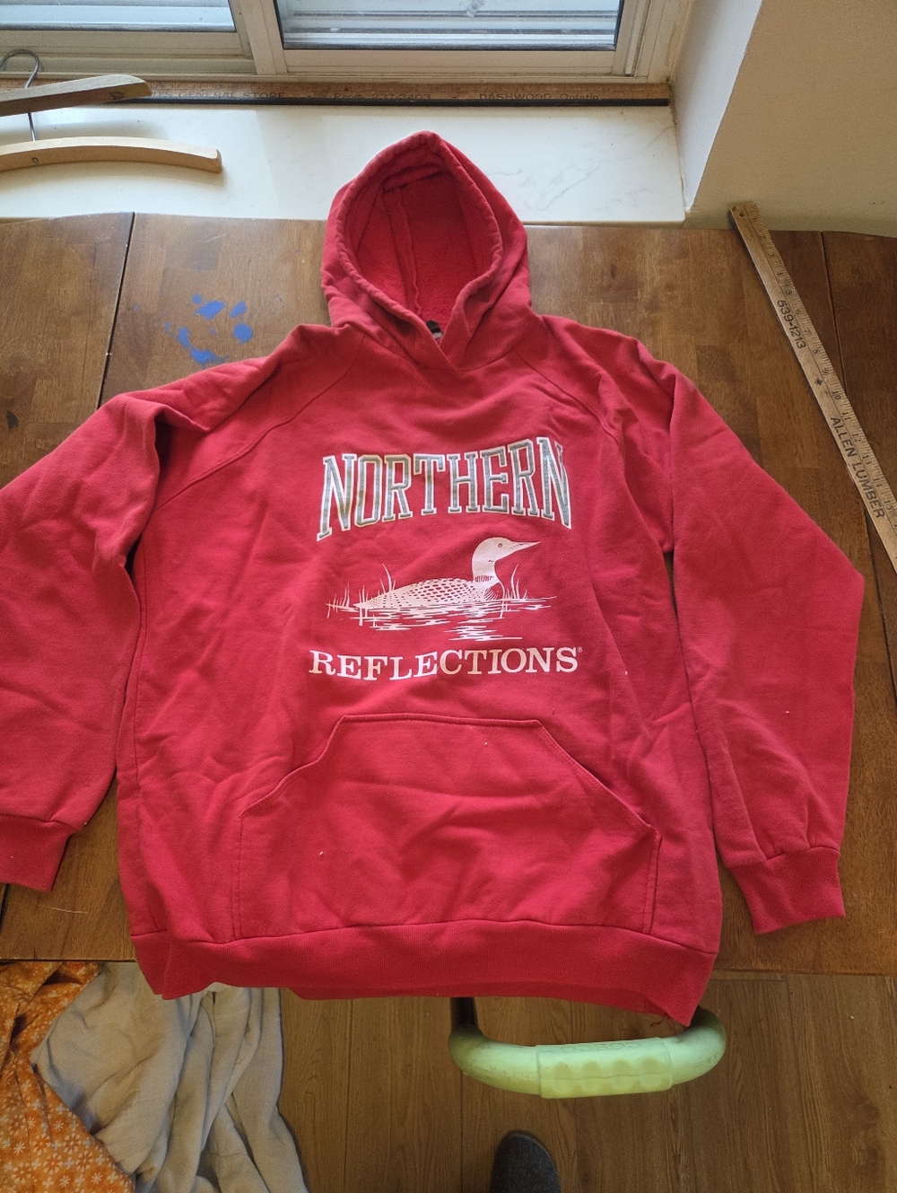 Vintage 90s Northern Reflections Loon Hoodie - Red - Men's Medium - Made in Cana
